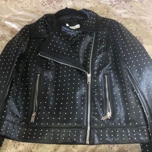 Leather studded jacket